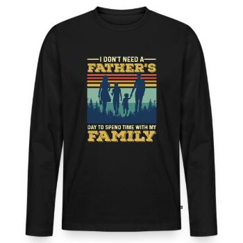 Father's Day gift for dad for Men's Day - Men's Premium Organic Long Sleeve Shirt - black - Front - Nico (187cm)