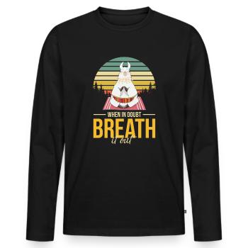 Meditation, Zen Yoga und Pilates - Männer Premium Bio Langarmshirt - Schwarz - Vorne - Nico (187cm)