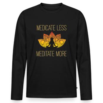 Méditation, Zen Yoga et Pilates - T-shirt manches longues Premium bio Homme - noir - Devant - Nico (187cm)