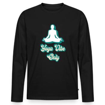 Meditation, Zen Yoga und Pilates - Männer Premium Bio Langarmshirt - Schwarz - Vorne - Nico (187cm)