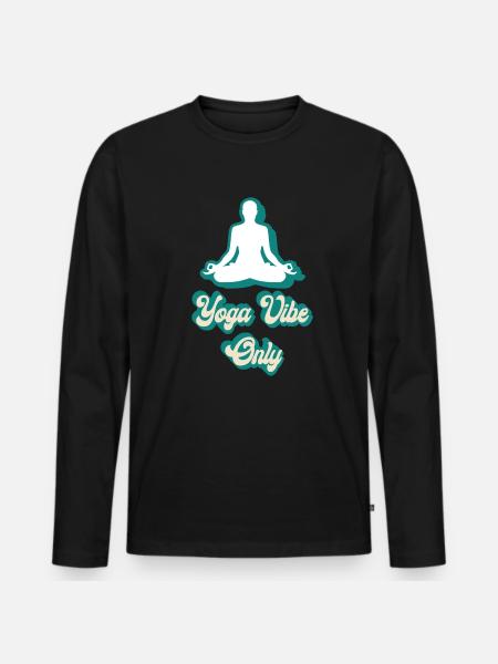 Meditation, Zen Yoga und Pilates - Männer Premium Bio Langarmshirt - Schwarz