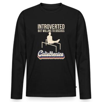 Meditation, Zen Yoga und Pilates - Männer Premium Bio Langarmshirt - Schwarz - Vorne - Nico (187cm)