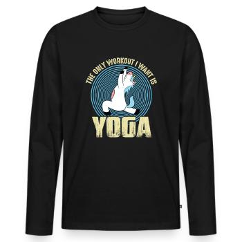 Meditation, Zen Yoga and Pilates - Men's Premium Organic Long Sleeve Shirt - black - Front - Nico (187cm)