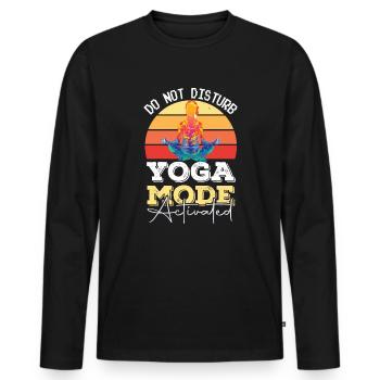 Meditation, Zen Yoga and Pilates - Men's Premium Organic Long Sleeve Shirt - black - Front - Nico (187cm)
