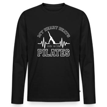 Meditation, Zen Yoga and Pilates - Men's Premium Organic Long Sleeve Shirt - black - Front - Nico (187cm)