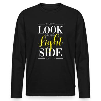 Meditation, Zen Yoga und Pilates - Männer Premium Bio Langarmshirt - Schwarz - Vorne - Nico (187cm)