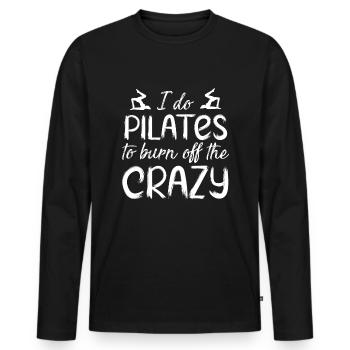 Meditation, Zen Yoga and Pilates - Men's Premium Organic Long Sleeve Shirt - black - Front - Nico (187cm)