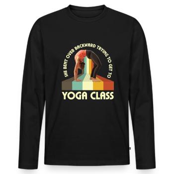 Meditation, Zen Yoga and Pilates - Men's Premium Organic Long Sleeve Shirt - black - Front - Nico (187cm)