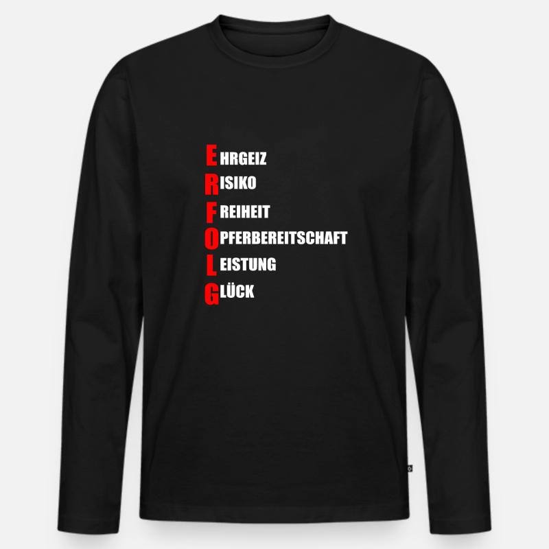Erfolg - Männer Premium Bio Langarmshirt - Schwarz