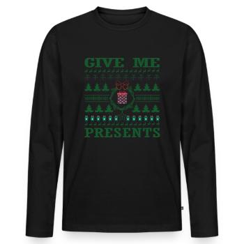 Joyeux Noël - T-shirt manches longues Premium bio Homme - noir - Devant - Nico (187cm)