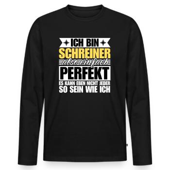 Perfekter Schreiner - Männer Premium Bio Langarmshirt - Schwarz - Vorne - Nico (187cm)