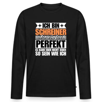 Perfekter Schreiner - Männer Premium Bio Langarmshirt - Schwarz - Vorne - Nico (187cm)