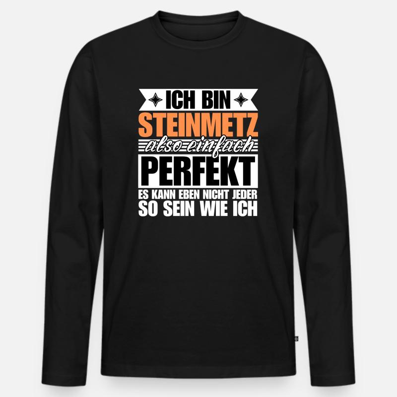 Perfekter Steinmetz - Männer Premium Bio Langarmshirt - Schwarz