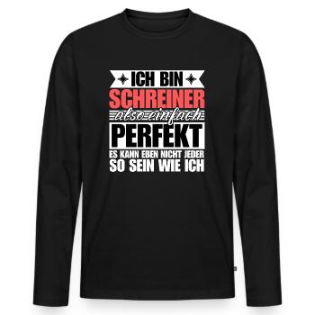 Perfekter Schreiner - Männer Premium Bio Langarmshirt - Schwarz - Vorne - Nico (187cm)