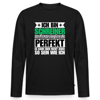 Perfekter Schreiner - Männer Premium Bio Langarmshirt - Schwarz - Vorne - Nico (187cm)