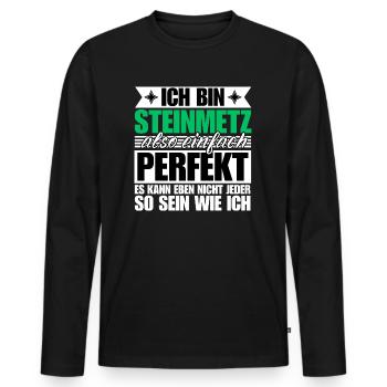 Perfekter Steinmetz - Männer Premium Bio Langarmshirt - Schwarz - Vorne - Nico (187cm)