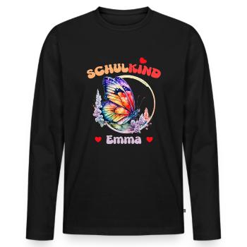 Écolière Emma - T-shirt manches longues Premium bio Homme - noir - Devant - Nico (187cm)