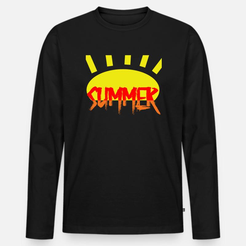 Summer Sommer - Männer Premium Bio Langarmshirt - Schwarz
