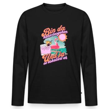 Design de fête 'I’m there can go' Flamingo - T-shirt manches longues Premium bio Homme - noir - Devant - Nico (187cm)