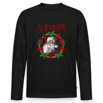 Sleigher | Père Noël Heavy Metal - T-shirt manches longues Premium bio Homme - noir - Devant - Nico (187cm)