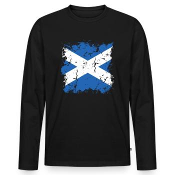 Drapeau écossais Drapeau écossais Alba GB Royaume-Uni - T-shirt manches longues Premium bio Homme - noir - Devant - Nico (187cm)