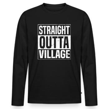 Straight Outta Village - T-shirt manches longues Premium bio Homme - noir - Devant - Nico (187cm)