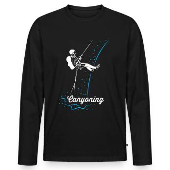 Canyoning - Men's Premium Organic Long Sleeve Shirt - black - Front - Nico (187cm)