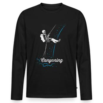 Canyoning - Men's Premium Organic Long Sleeve Shirt - black - Front - Nico (187cm)