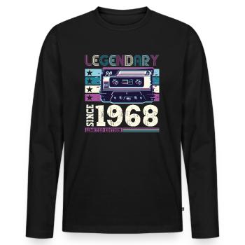 Légendaire 1968 54th Birthday Gift Hommes - Fun - T-shirt manches longues Premium bio Homme - noir - Devant - Nico (187cm)