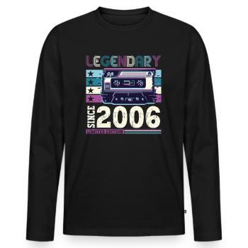 Legendary 2006 16th Birthday Gift Men - Fun - Men's Premium Organic Long Sleeve Shirt - black - Front - Nico (187cm)