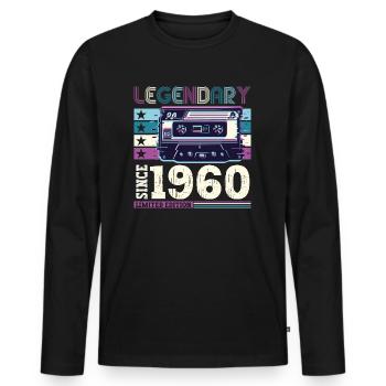 Legendary 1960 62nd Birthday Gift Men - Fun - Men's Premium Organic Long Sleeve Shirt - black - Front - Nico (187cm)