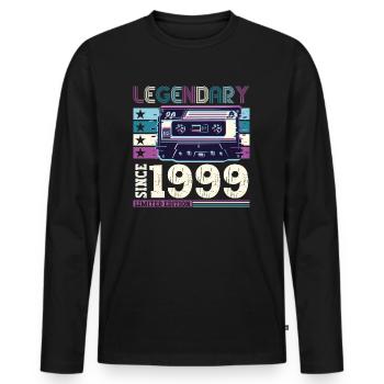Legendary 1999 23rd Birthday Gift Men - Fun - Men's Premium Organic Long Sleeve Shirt - black - Front - Nico (187cm)