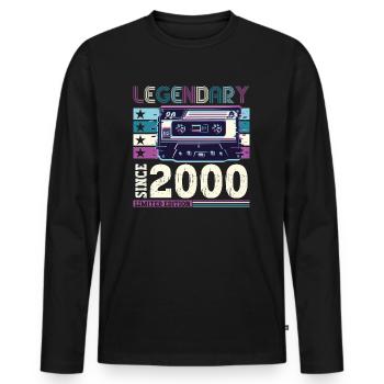 Legendary 2000 22nd Birthday Gift Men - Fun - Men's Premium Organic Long Sleeve Shirt - black - Front - Nico (187cm)