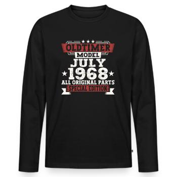 Oldtimer July 1968 54th Birthday Gift Men - Men's Premium Organic Long Sleeve Shirt - black - Front - Nico (187cm)