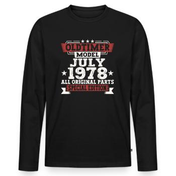 Oldtimer July 1978 44th Birthday Gift Men - Men's Premium Organic Long Sleeve Shirt - black - Front - Nico (187cm)