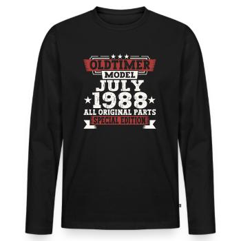 Oldtimer July 1988 34th Birthday Gift Men - Men's Premium Organic Long Sleeve Shirt - black - Front - Nico (187cm)