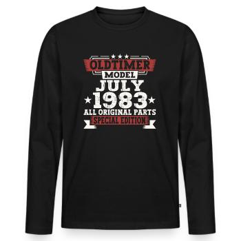 Oldtimer July 1983 39th Birthday Gift Men - Men's Premium Organic Long Sleeve Shirt - black - Front - Nico (187cm)