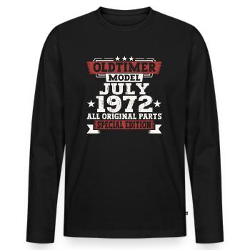 Oldtimer July 1972 50th Birthday Gift Men - Men's Premium Organic Long Sleeve Shirt - black - Front - Nico (187cm)