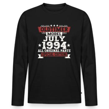 Oldtimer July 1994 28th Birthday Gift Men - Men's Premium Organic Long Sleeve Shirt - black - Front - Nico (187cm)