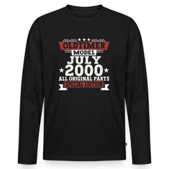 Oldtimer July 2000 22nd Birthday Gift Men - Men's Premium Organic Long Sleeve Shirt - black - Front - Nico (187cm)