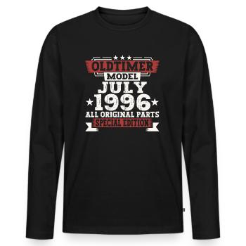 Oldtimer July 1996 26th Birthday Gift Men - Men's Premium Organic Long Sleeve Shirt - black - Front - Nico (187cm)