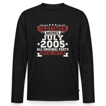 Oldtimer July 2005 17th Birthday Gift Men - Men's Premium Organic Long Sleeve Shirt - black - Front - Nico (187cm)