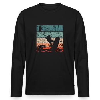 Kitesurfer Vintage - T-shirt manches longues Premium bio Homme - noir - Devant - Nico (187cm)