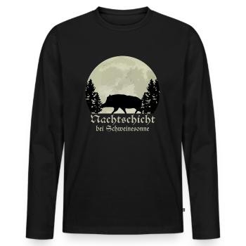 Jagd Jäger Evolution Hirsch Waidmann Lustig Spruch - Männer Premium Bio Langarmshirt - Schwarz - Vorne - Nico (187cm)