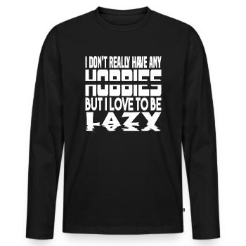 Je n’ai pas de passe-temps - T-shirt manches longues Premium bio Homme - noir - Devant - Nico (187cm)
