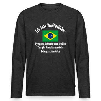 Brasilien Fernweh Abenteuer Reise - Geschenk - Männer Premium Bio Langarmshirt - Anthrazit meliert - Vorne - Nico (187cm)