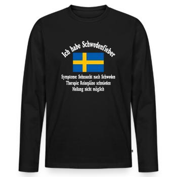 Ich habe Schwedenfieber - Schweden - reisen - Männer Premium Bio Langarmshirt - Schwarz - Vorne - Nico (187cm)
