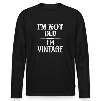 I’m not old - old man - old woman - T-shirt manches longues Premium bio Homme - noir - Devant - Nico (187cm)