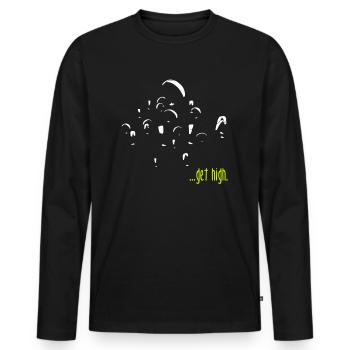 parapente ... défonce! - T-shirt manches longues Premium bio Homme - noir - Devant - Nico (187cm)