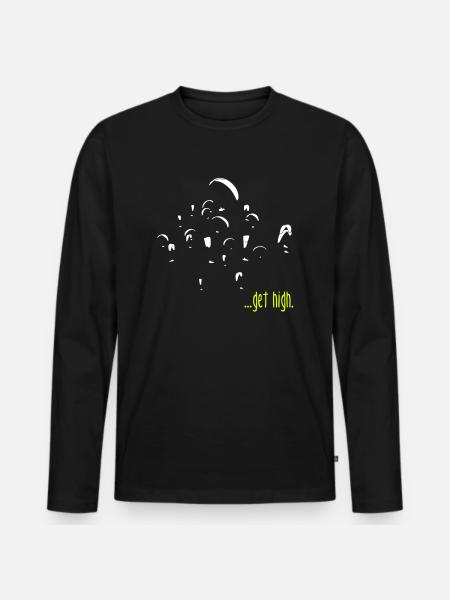 parapente ... défonce! - T-shirt manches longues Premium bio Homme - noir